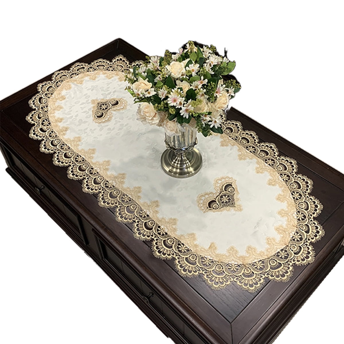 Oval coffee table tablecloth living room table mat lace coffee table ...