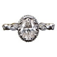 thumbnail image 1 of Oval cut 1.25 Ct Halo Moissanite and Diamond Engagement Ring in 10k White Gold, 1 of 3