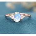 thumbnail image 1 of Oval cut Moonstone ring Vintage Rose gold engagement ring Natural Moonstone ring Unique Twist ring Bridal wedding ring promise ring, 1 of 3