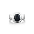 thumbnail image 1 of Oval lapis lazuli wedding ring for men in silver, Blue lapis handmade ring for men in 925 sterling silver, Wedding ring jewelry for men, 1 of 2
