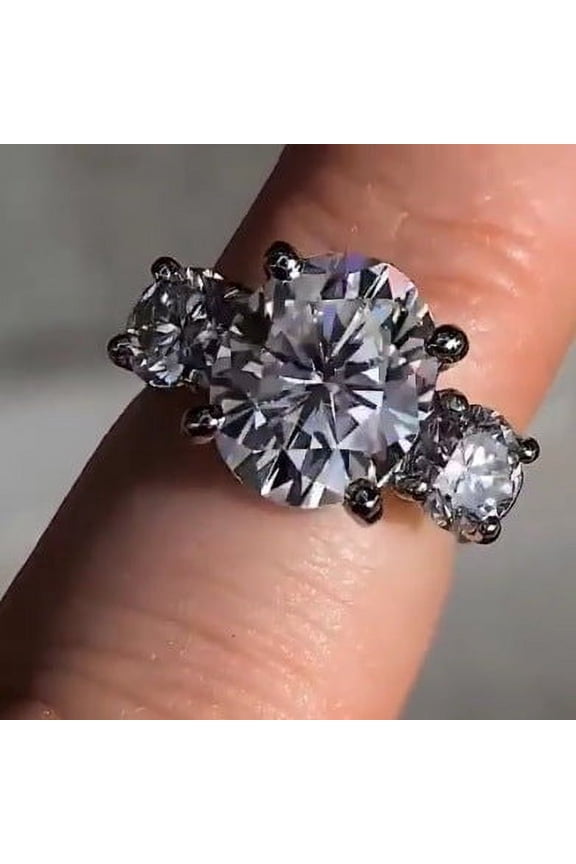 Oval main diamond foreign trade wedding hot explosions oval zircon ring white gold diamond fashion women water