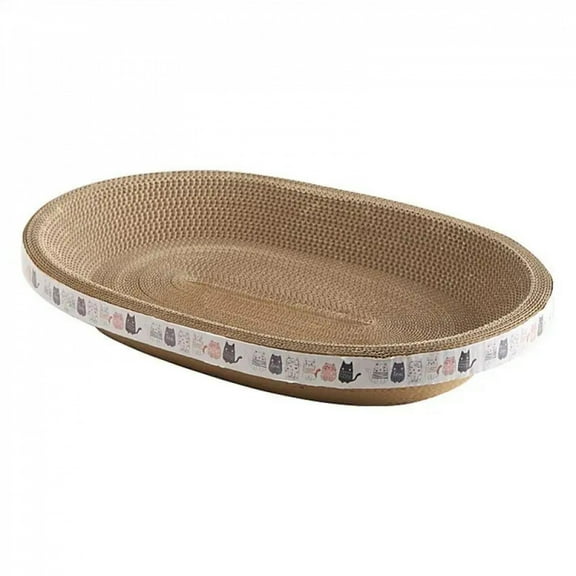 Cat Scratching Board Oval-shaped Durable High-Density Cat Scratcher Cardboard Posts Grinding Claw Toys Cat Nest Cat Accessories