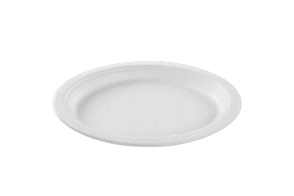 Oval white sugar cane plate 26×20 (16*50) PFAS-free - Walmart.com