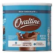 Ovaltine Rich Chocolate Powdered Stir In Drink Mix for Hot and Cold Milk, 18 oz, 46 Servings