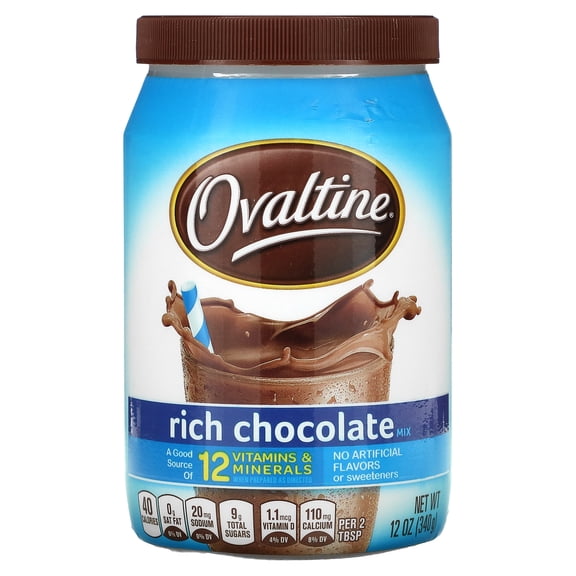 Ovaltine, Rich Chocolate Mix, 12 oz Pack of 2