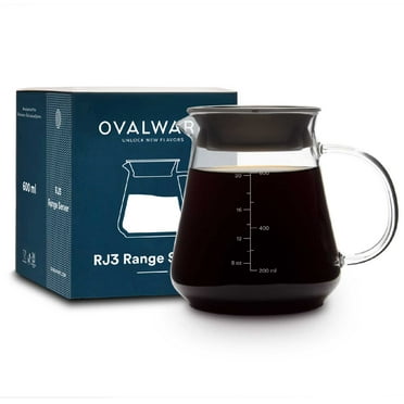 Ovalware Clear Glass Range Server for Pour-over Coffee/Tea 600ml/20oz 2.5mm Thick Body