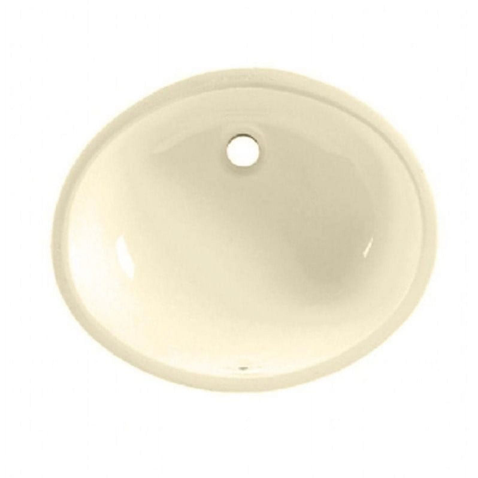 Bone Ceramic Oval Undermount Bathroom Sink with Overflow
