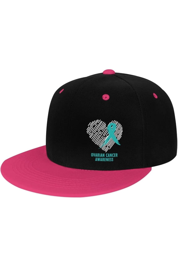 Ovarian Cancer Awareness Flat Bill Hats Contrast Hip Hop Baseball Cap Unisex Snapback Rock Caps
