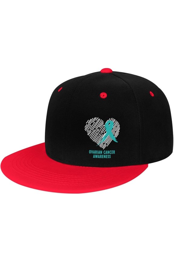 Ovarian Cancer Awareness Flat Bill Hats Contrast Hip Hop Baseball Cap Unisex Snapback Rock Caps