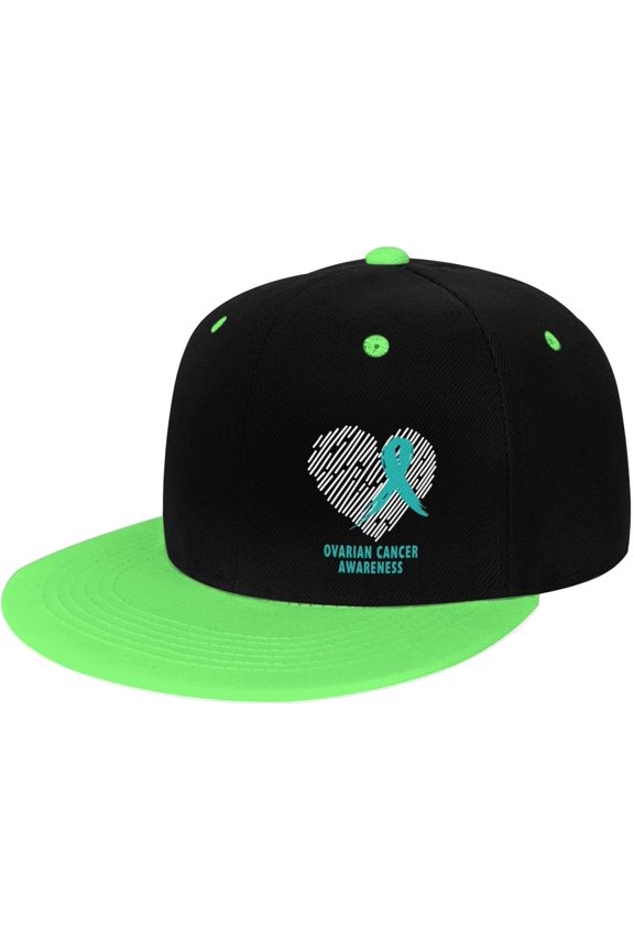 Ovarian Cancer Awareness Flat Bill Hats Contrast Hip Hop Baseball Cap Unisex Snapback Rock Caps