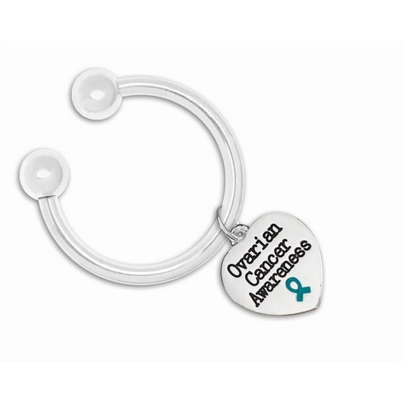 1 Pack Ovarian Cancer Awareness Heart Key Chains (1 Keychain)