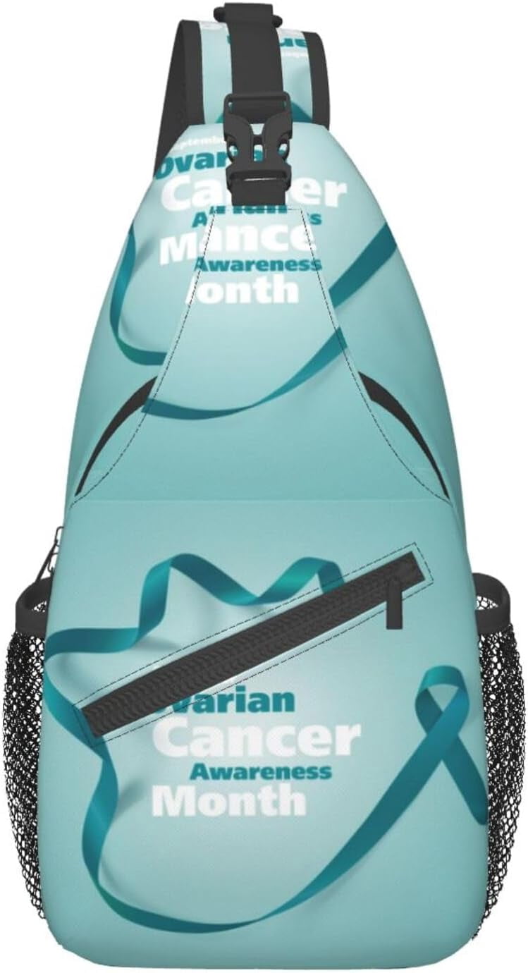 Ovarian Cancer Awareness Month Sling Bag Crossbody Hiking Travel Chest Bags Backpack Shoulder Daypack for Women Men