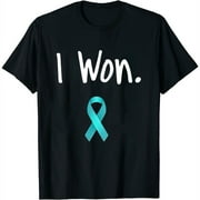 Ovarian Cancer Survivor, I Won Ovarian Cancer Awareness Womens T-Shirt Black