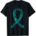 thumbnail image 1 of Ovarian Cancer Teal Awareness Ribbon Mother'S Gift T-Shirt Unisex S-5XL Hot Trending Shirt, Vintage Birthday Gift, 1 of 2