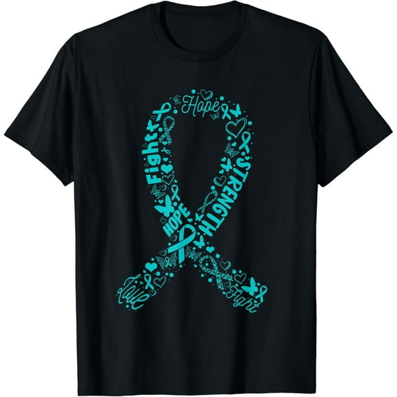 Ovarian Cancer Teal Awareness Ribbon Mother'S Gift T-Shirt Unisex S-5XL Hot Trending Shirt, Vintage Birthday Gift