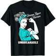 thumbnail image 1 of Ovarian Cancer Warrior Unbreakable T-Shirt Awareness Gift, 1 of 4