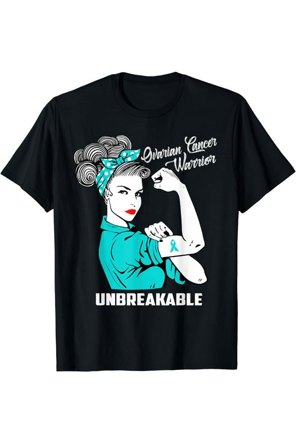 Ovarian Cancer Warrior Unbreakable T-Shirt Awareness Gift
