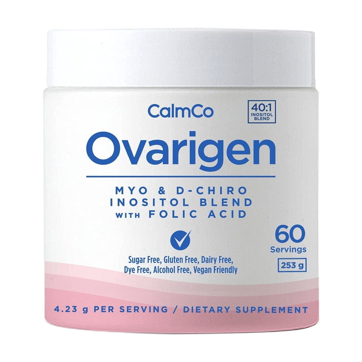 Ovarigen, Myo & D-Chiro Inositol Blend Powder, 40:1 Ratio with Folic Acid, May Help Manage PCOS Symptoms*, Support Hormone Balance and Skin, Natural Conception Aid, 60 Day Supply