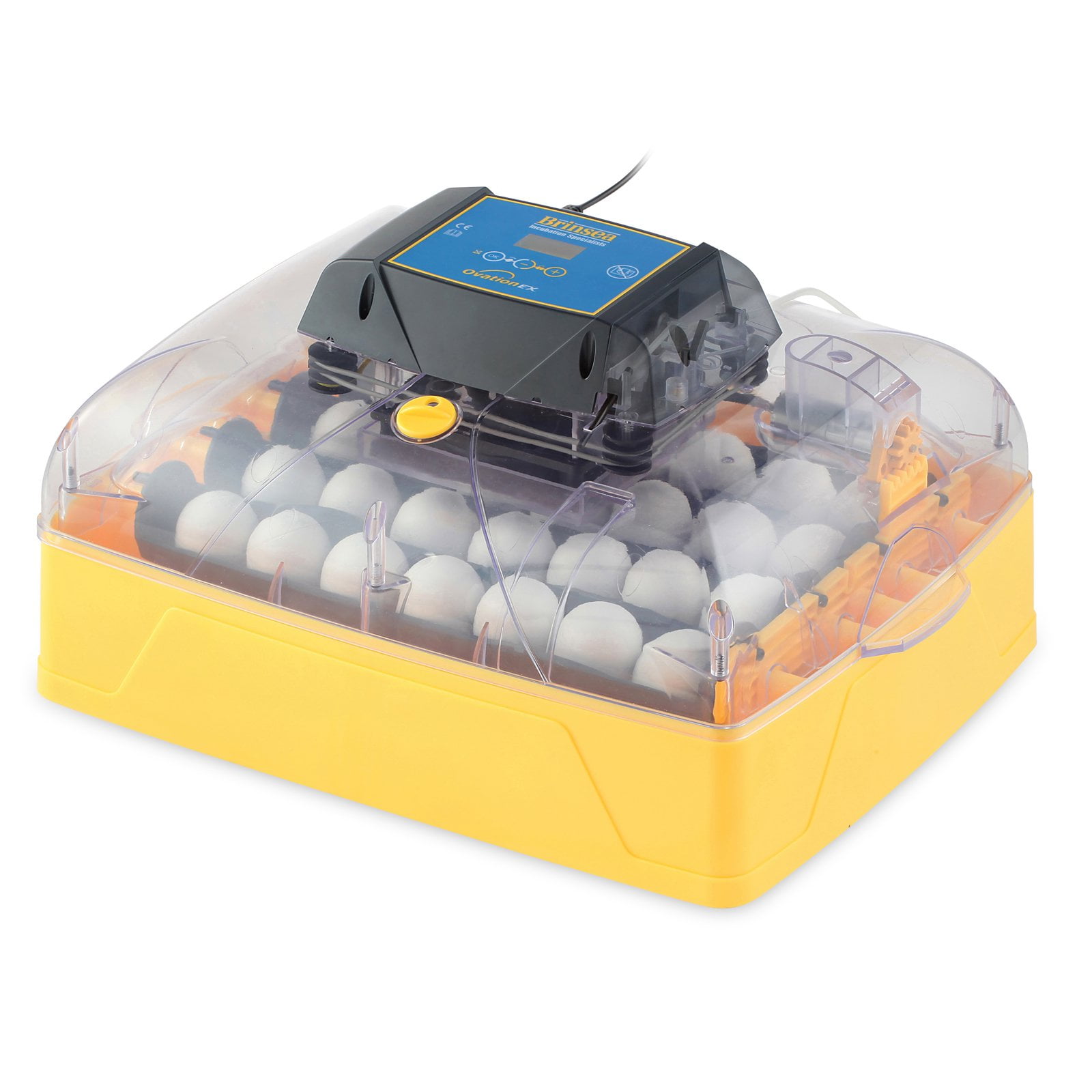 Yellow and Clear Plastic Automatic Egg Incubator for 28 Eggs