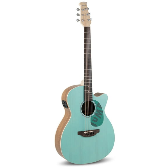Ovation AEO-69-T Applause Jump OM Cutaway Electric-Acoustic Guitar Celeste Blue