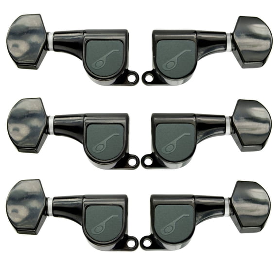 Ovation Black Guitar Tuning Machines Set, Small Pegs, 6 Units