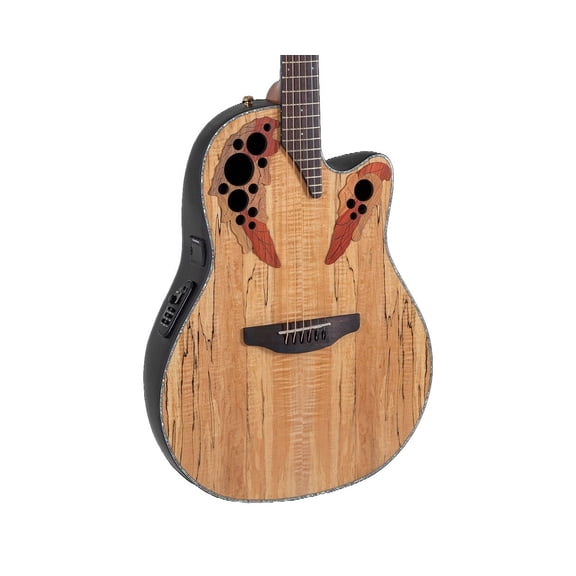 Ovation Celebrity Elite Plus CE44P-SMG Mid-Depth Acoustic-Electric Guitar Natural Spalted Maple