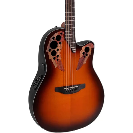 Ovation Celebrity Elite Rosewood 19.5 lb Acoustic-Electric Guitar Lyrachord cutaway, Sunburst
