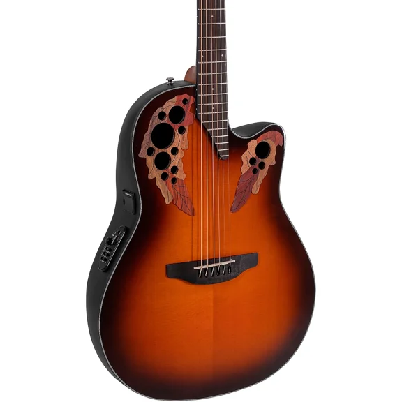 Ovation Celebrity Elite Rosewood 19.5 lb Acoustic-Electric Guitar Lyrachord cutaway, Sunburst