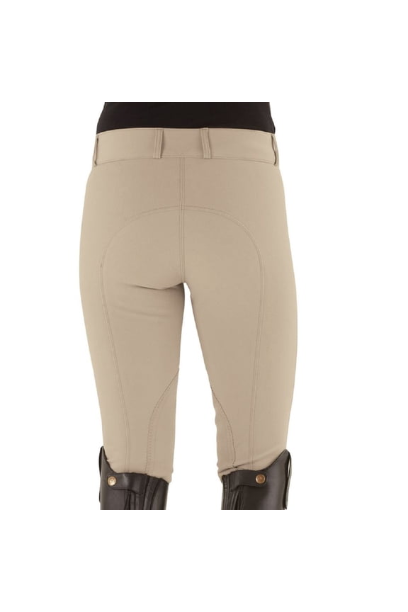 ® Celebrity EuroWeave™ DX Euro Seat Front Zip Knee Patch Breeches – Ladies’ (Classic Show Tan, 26, Regular)