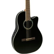 Ovation CS24C Celebrity Series Traditional Mid-Depth Nylon-String Classical Acoustic-Electric Guitar Black
