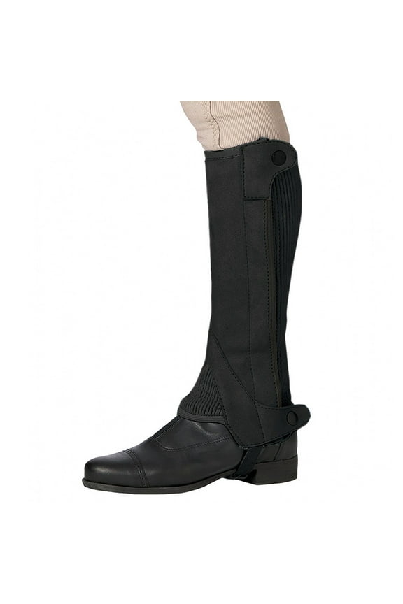 Adult Female Elite Amara Ribbed Half Chaps, Size: S (464331BLK-SML)