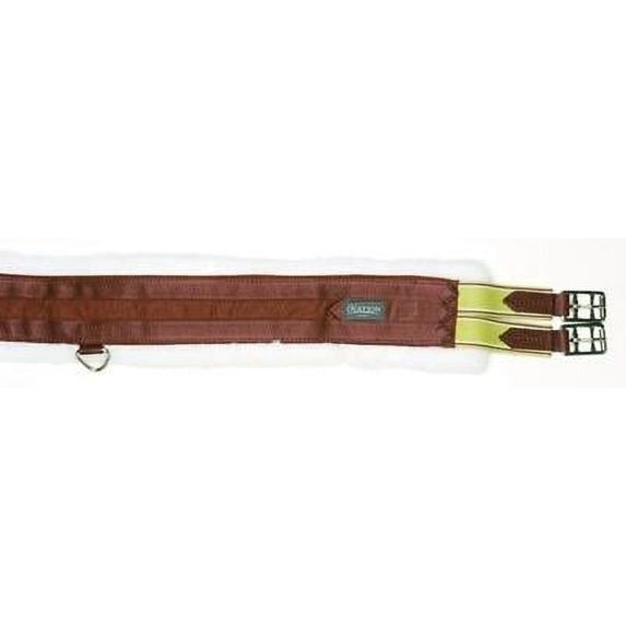 Ovation Fleece Lined Equalizer Nylon Girth for Horse with Center D-Ring & Stainless Steel Buckles, Brown, 42