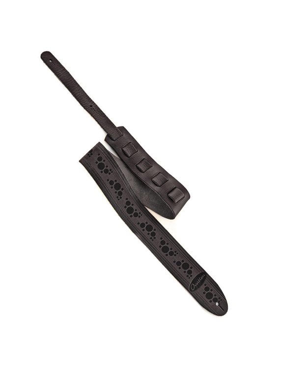 Guitar Premium Leather Strap Signature Epaulet Black
