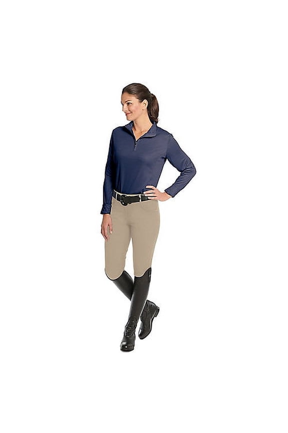 Ladies Euro Melange Knee Breech 28R Beige