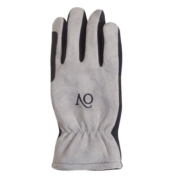 OVATION Adult Female Polar Fleece Winter Black/Gray Riding Gloves, Size: M (464681BKGRYMED)