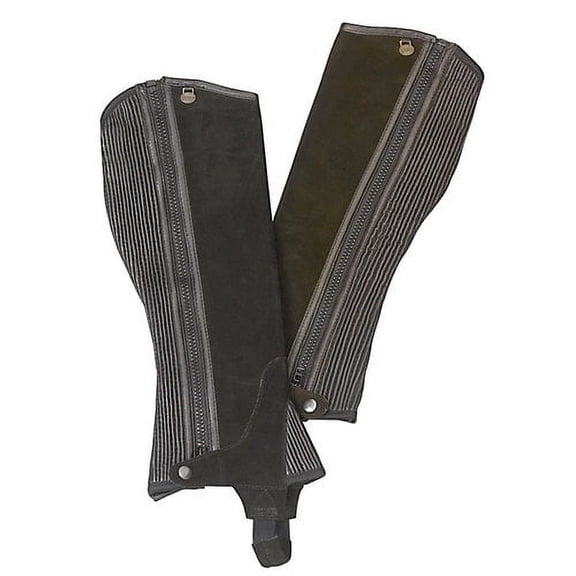 Ovation Pro Suede Ribb Black Half Chap SM