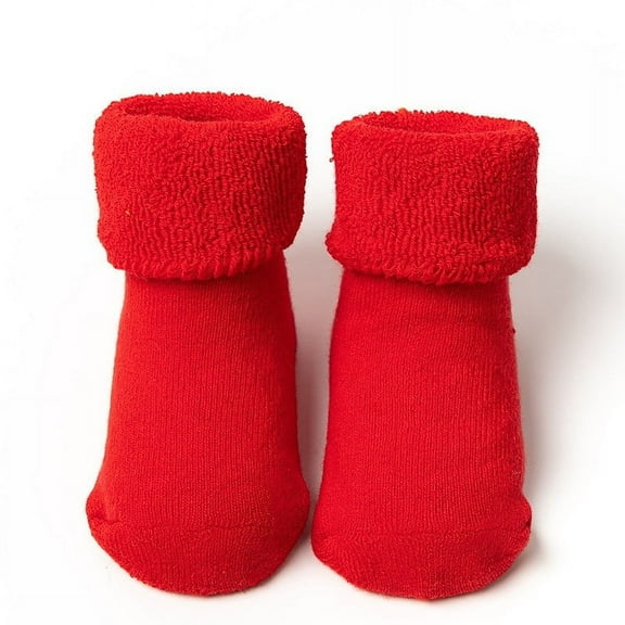 Ovbmpzd Fuzzy Little Girl Socks Ankle Red Cotton Warm Winter Non-Slip Cute Casual Socks Toddler Girl Socks M