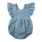 Ovbmpzd Baby Boy Onesies Summer Cotton Linen Cap Sleeve Onesies Newborn Baby Essentials 3-6 Months