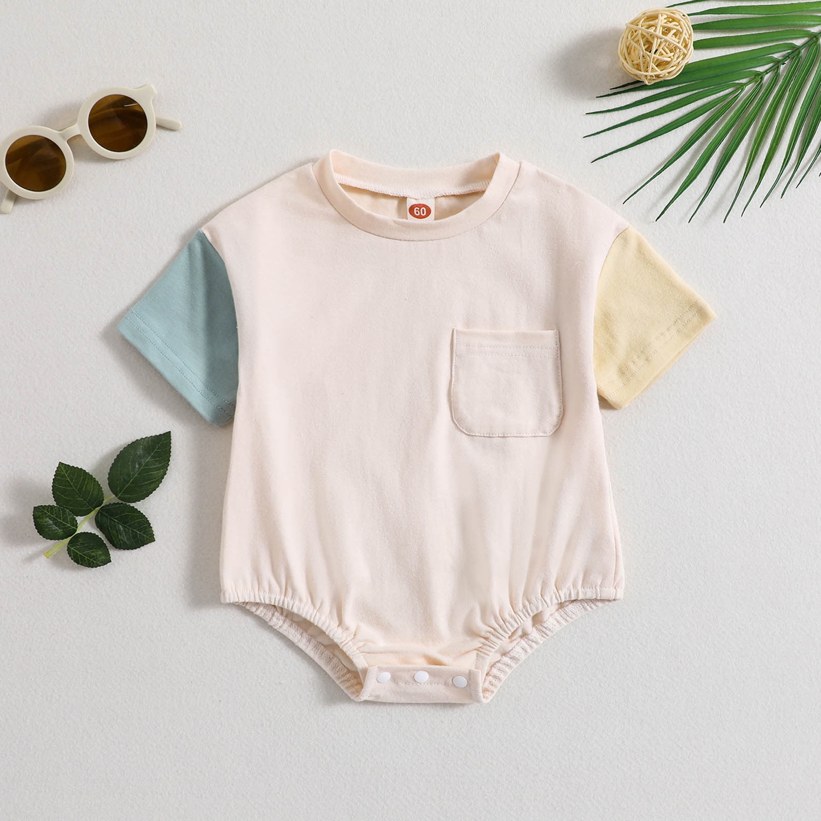 Ovbmpzd Baby Girl Pajamas Clearance Short Sleeve Colorblock Pajamas