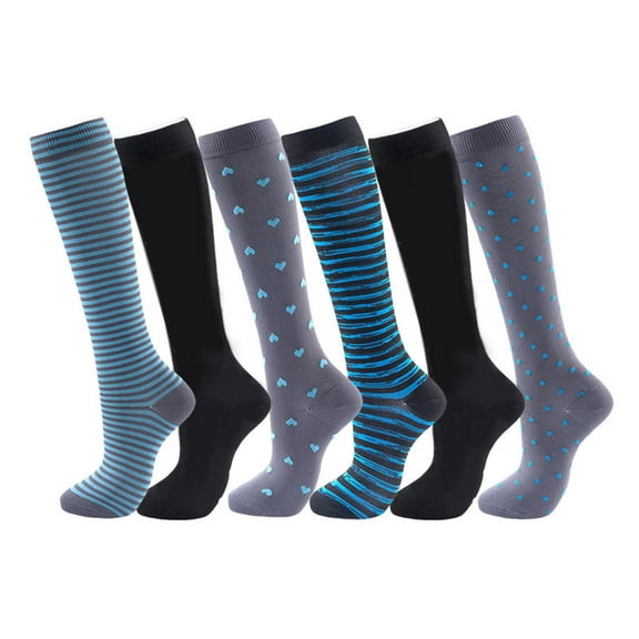 Ovbmpzd Black Womens Socks Size 9-11 6 Pairs Compression Knee-High Lightweight Moisture Wicking Running Athletic Casual Socks Comfy Socks Women