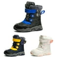 thumbnail image 1 of Ovbmpzd Blue Girls Snow Boots Boys Warm Winter Lace Up Leather Cold Weather Boots Girl Boots Size 1.5, 1 of 7