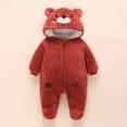 Ovbmpzd Bodysuit Baby Boy Red Long Sleeve Animal Plush Hooded Footed