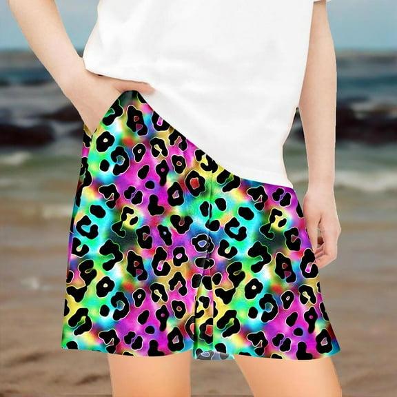 Ovbmpzd Boho Toddler Shorts High Waisted Summer Beach Leopard Prints Shorts Baby Pants for Baby Girl 5 Years