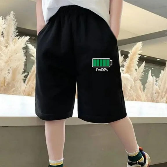 Ovbmpzd Cotton Baby Boy Shorts Black Wide Leg Cartoon Plus Size Elastic Waist Shorts Sweatpants for Infant Girl 8 Years