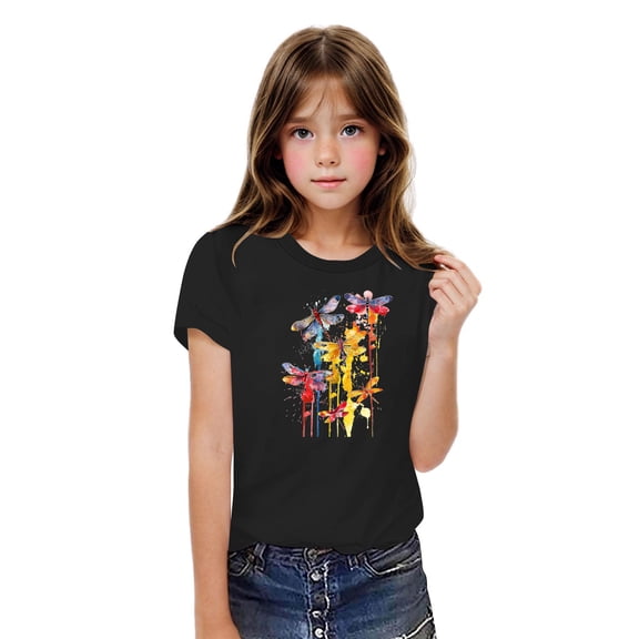 Ovbmpzd Cotton Tops for Toddler Boys Black Funny Graphic Oversized Graphic Tees Shirts for Teens Girls Trendy 3 Years