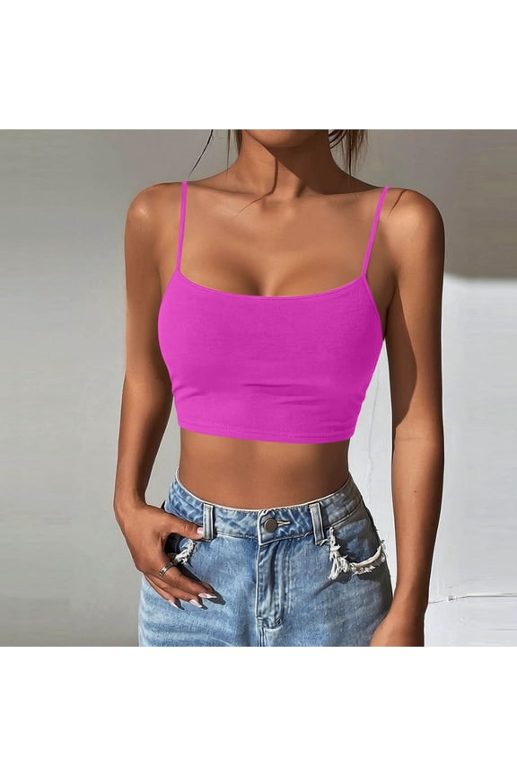 Cropped Solid Cami Womens Tank Tops Basic Knit Textured Purple Slim Square Neckline Casual Sleeveless Summer Tank Tops For Women 2026