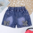 thumbnail image 1 of Ovbmpzd Denim Baby Shorts Blue High Waisted Bow Cute Summer Jean Shorts Jeans for Infant Girls 3 Years, 1 of 4