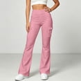thumbnail image 1 of Ovbmpzd Flare Women’s Yoga Pants Ladies Pink Petite Leggings Casual Mid Waist Long Leggings,XXL, 1 of 6