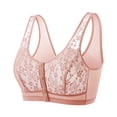 thumbnail image 1 of Ovbmpzd Front Closure Womens Everyday Underwire Bras Pink Breathable Underwear Bras Full Coverage Push Up Cami Bras Plus Size,XXXL, 1 of 5