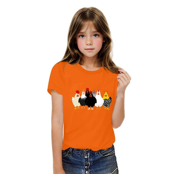 Ovbmpzd Funny Boys Tops Cotton Short Sleeve Orange Animal Print Oversized Graphic Tees Tees for Toddler Boys 3 Years